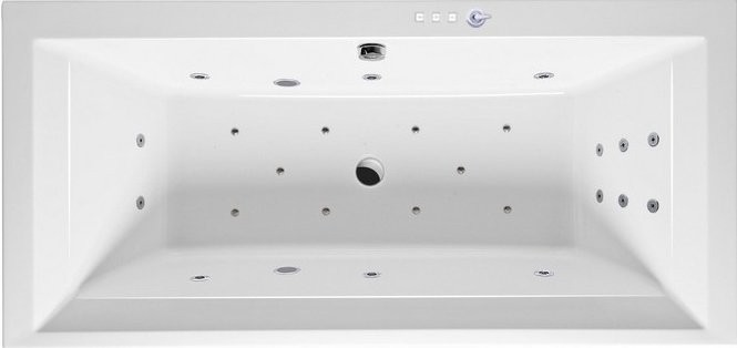 Акриловая ванна Excellent Crown Grand WAEX.CRG19.ULTRA 190x90 см, встраиваемая, с гидромассажем, белая, с каркасом, со сливом-переливом