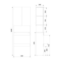 Шкаф над стиральной машиной AM.PM X-Joy M85CSX06521WG1 65 напольный, глянцевый белый