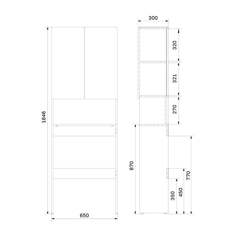 Шкаф над стиральной машиной AM.PM X-Joy M85CSX06521WG1 65 напольный, глянцевый белый