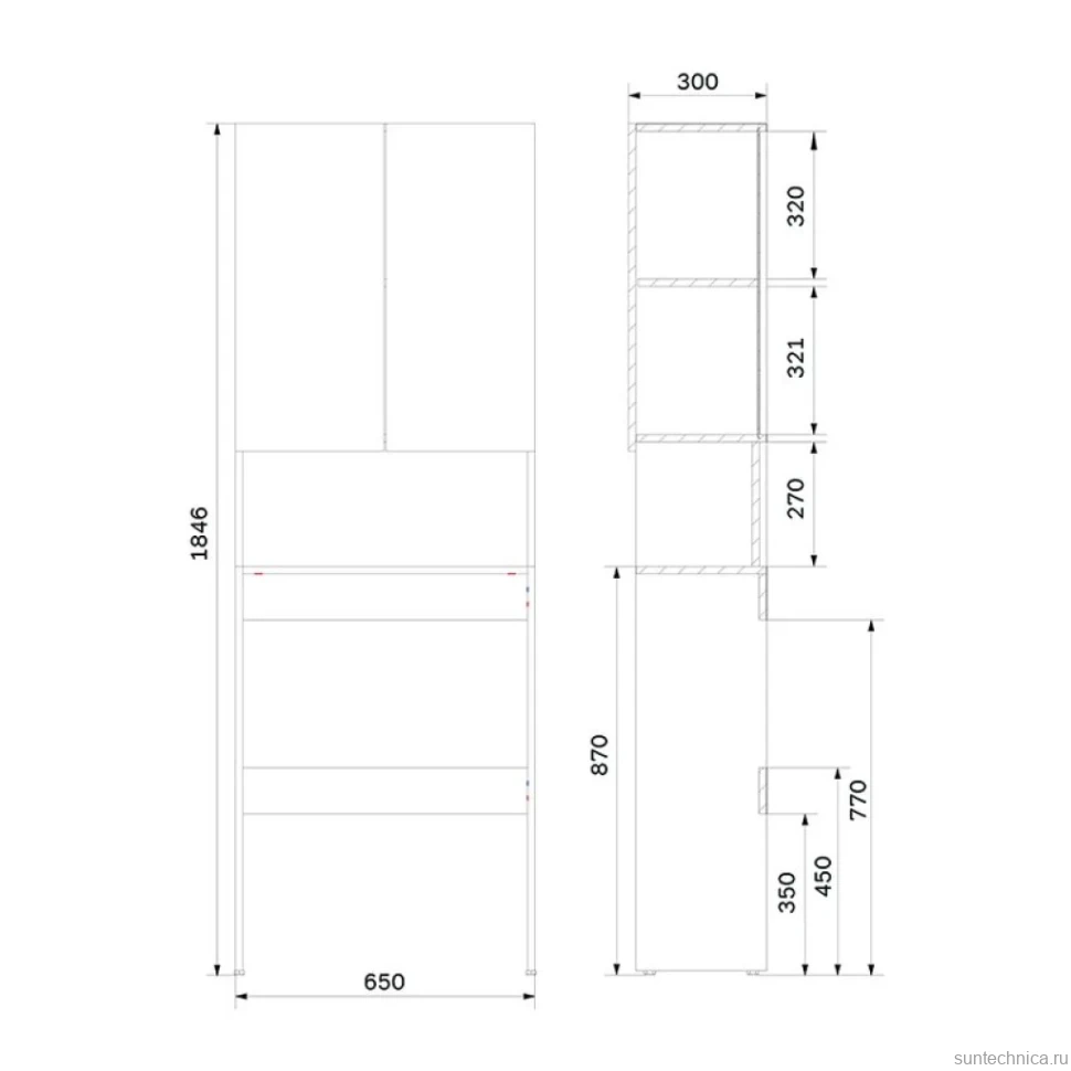 Шкаф над стиральной машиной AM.PM X-Joy M85CSX06521WG1 65 напольный, глянцевый белый