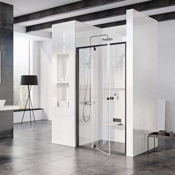 Душевая дверь в нишу Ravak Pivot PDOP2-120 Transparent, профиль черный