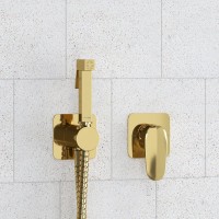 Гигиенический душ Wasserkraft Neckar A2151.280.238.216 со смесителем, С ВНУТРЕННЕЙ ЧАСТЬЮ, золото