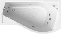 Акриловая ванна Radomir Vannesa Massage Миранда 2-75-2-2-0-209 классик, R 170x95 см, угловая, правая, пристенная, с гидромассажем, белая, асимметричная, с каркасом, с экраном, со сливом-переливом