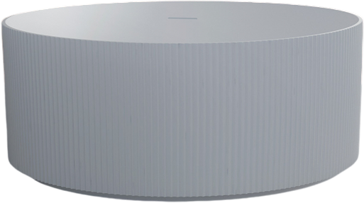 Ванна из искусственного камня Abber Stein AS9679 150x150 см, отдельностоящая, матовая белая, круглая, на ножках, с донным клапаном, фурнитура белая