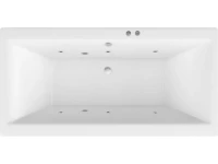 Акриловая ванна Excellent Pryzmat Slim WAEX.PRY18S.SOFT 180x80 см, встраиваемая, с гидромассажем, белая, с каркасом, со сливом-переливом