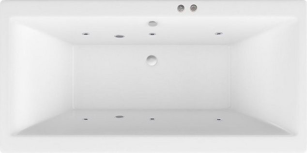 Акриловая ванна Excellent Pryzmat Slim WAEX.PRY18S.SOFT 180x80 см, встраиваемая, с гидромассажем, белая, с каркасом, со сливом-переливом
