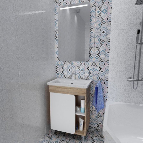 Мебель для ванной комнаты 1MarKa Nuvo 60Н напольная, дуб сонома