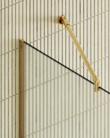 Душевая перегородка Maybahglass MGD-680-3у 109 см, профиль золото, стекло сатин