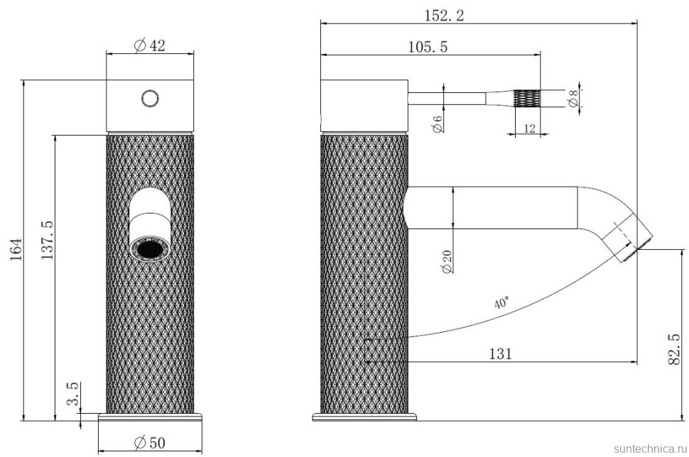 Смеситель для раковины Allen Brau Priority 5.31С01-31 матовый черный