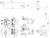 Комплект для ванной Paffoni Light KITLIG018NO006 С ВНУТРЕННЕЙ ЧАСТЬЮ, черный матовый