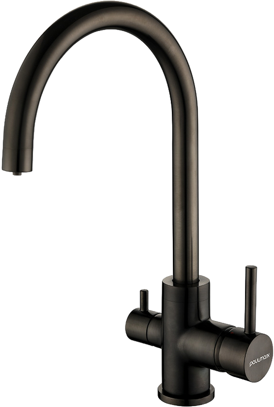 Комплект Мойка Paulmark Vista PM304444-GM вороненая сталь + Смеситель Essen Es213211-GM вороненая сталь