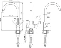 Комплект Мойка Paulmark Vista PM304444-GM вороненая сталь + Смеситель Essen Es213211-GM вороненая сталь