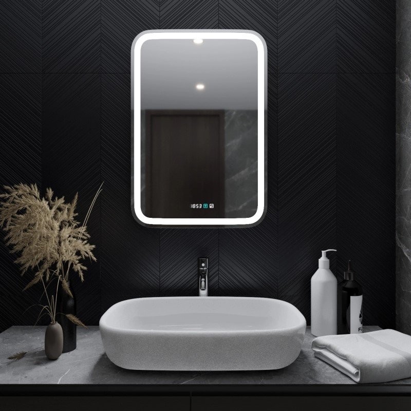 Зеркало Mixline Мальта -3 55 с подсветкой, с подогревом, с часами