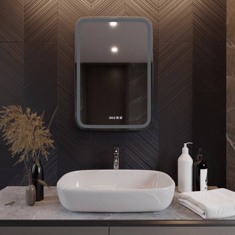 Зеркало Mixline Мальта -3 55 с подсветкой, с подогревом, с часами