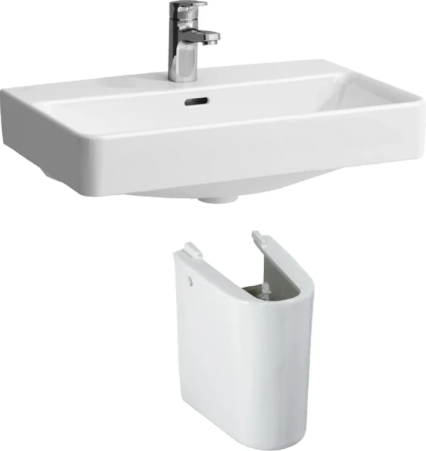 Раковина Laufen Pro S 8.1895.9.000.104.1 60 белая, прямоугольная, с полупьедесталом