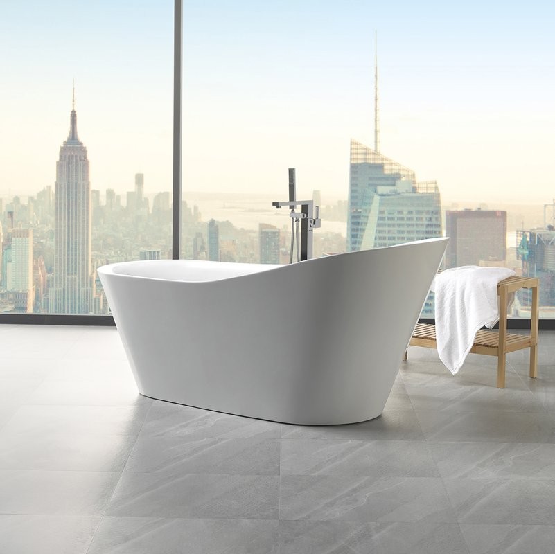 Акриловая ванна BelBagno BB63-1800-W0 180x80 см, отдельностоящая, белая, овальная, на ножках, с донным клапаном