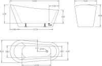 Акриловая ванна BelBagno BB63-1800-W0 180x80 см, отдельностоящая, белая, овальная, на ножках, с донным клапаном