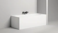 Ванна из искусственного камня Salini Ornella Kit 180x80 см, встраиваемая, матовая белая, со сливом-переливом, с донным клапаном