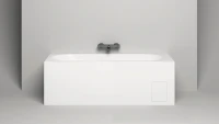 Ванна из искусственного камня Salini Ornella Kit 180x80 см, встраиваемая, матовая белая, со сливом-переливом, с донным клапаном