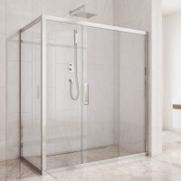 Душевой уголок Kubele DE019 R3-CLN-CH 140х80 см, профиль хром