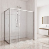Душевой уголок Kubele DE019 R3-CLN-CH 140х80 см, профиль хром