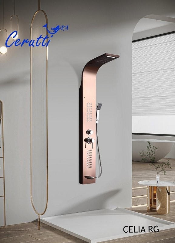 Душевая панель Ceruttispa Celia RG CT10406 розовое золото