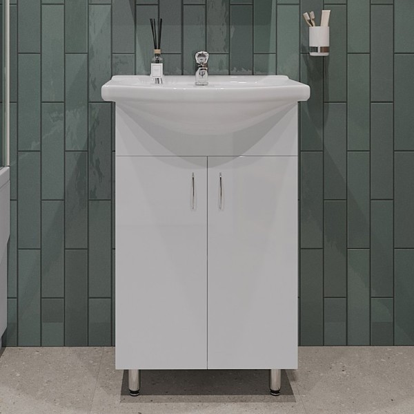 Тумба с раковиной Orange Лайт 60 белый глянец