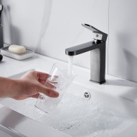 Смеситель для раковины Shevanik S4501T, оружейная сталь