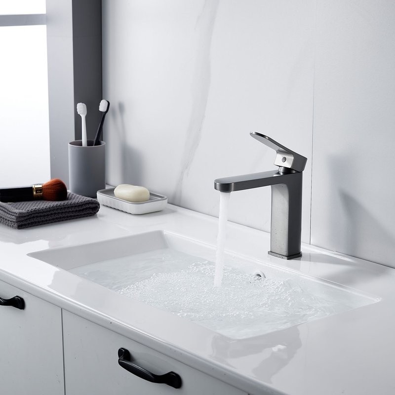 Смеситель для раковины Shevanik S4501T, оружейная сталь