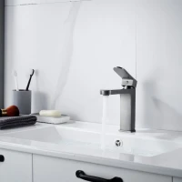 Смеситель для раковины Shevanik S4501T, оружейная сталь