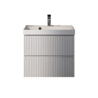 Тумба с раковиной AQUAme S1 60 подвесная, 2 ящика, белый глянец
