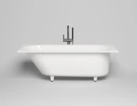 Ванна из искусственного камня Salini Ornella S-Stone 180x80 см, встраиваемая, матовая белая, на ножках