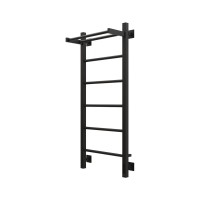 Полотенцесушитель электрический Grota App 430х1000 RAL9005 EL 100x45 см, подключение справа, слева, скрытое подключение справа, матовый черный, лесенка, из стали, с полкой