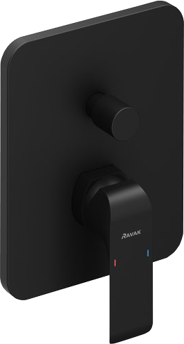 Встраиваемый смеситель для душа и ванны Ravak Flat X070179 С ВНУТРЕННЕЙ ЧАСТЬЮ, черный матовый