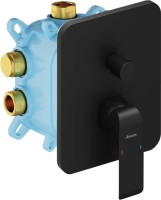 Встраиваемый смеситель для душа и ванны Ravak Flat X070179 С ВНУТРЕННЕЙ ЧАСТЬЮ, черный матовый