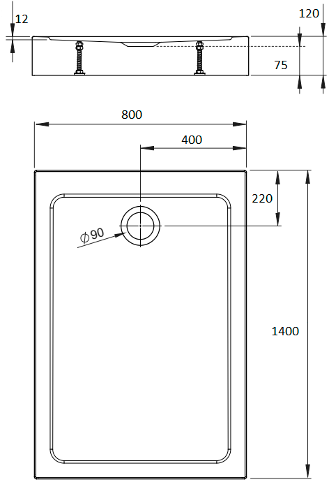 Поддон для душа Radaway Doros F Compact 140x80