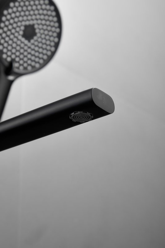 Смеситель с длинным изливом для ванны BELZ B813 B22813-7 черный