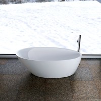 Ванна из искусственного камня Фэма Стелла 4607146341453 без опоры 170x80 см, отдельностоящая, белая, овальная
