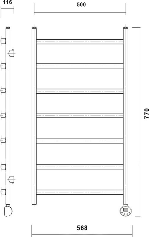 Полотенцесушитель электрический Domoterm Калипсо П7 50x70, золото, R