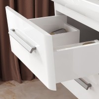 Тумба с раковиной Belux Портленд НП 55-02 подвесная, 2 ящика, глянцевая белая