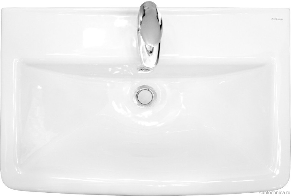 Тумба с раковиной Belux Портленд НП 55-02 подвесная, 2 ящика, глянцевая белая