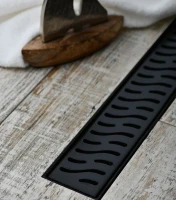 Душевой трап (лоток) MCH Chudej Harmony CH750HC 75 см, решетка матовая черная, с сифоном