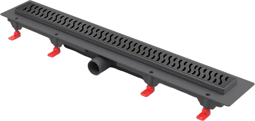 Душевой трап (лоток) MCH Chudej Harmony CH750HC 75 см, решетка матовая черная, с сифоном