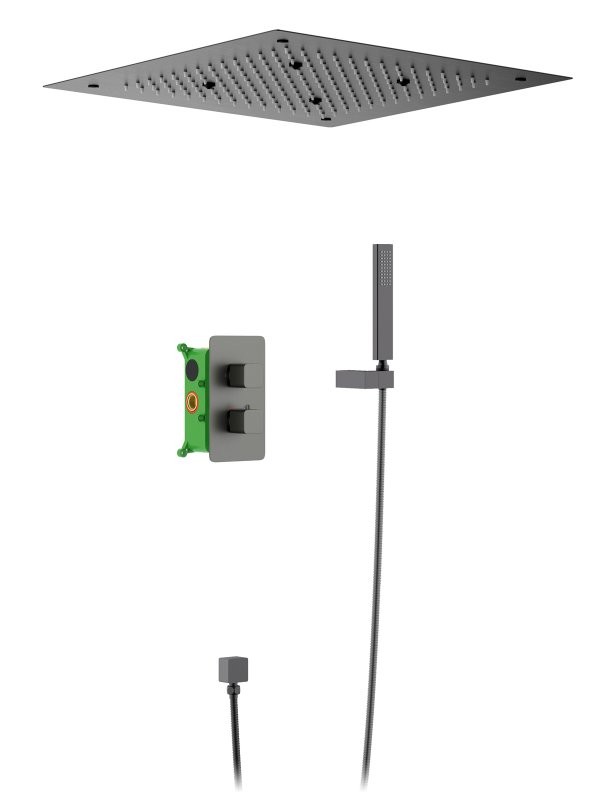 Душевой комплект Timo Petruma SX-5029/18SM С ВНУТРЕННЕЙ ЧАСТЬЮ, с термостатом, черное золото