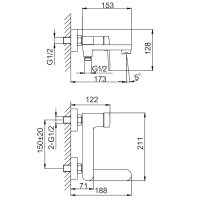 Смеситель для ванны с душем Frap H85 F3285-6 черный Смеситель для ванны с душем Frap H85 F3285-6 черный