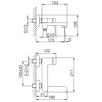 Смеситель для ванны с душем Frap H85 F3285-6 черный