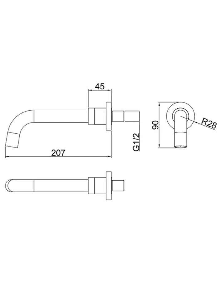 Излив D&K DC1004896 хром