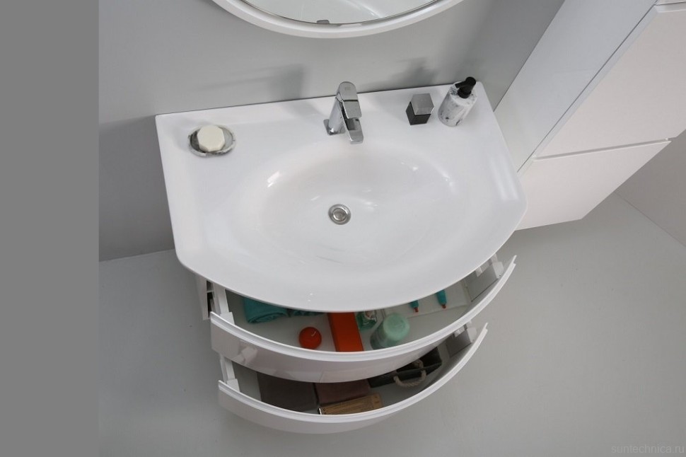 Тумба под раковину без столешницы Belux Версаль НП 81-02 подвесная, белая глянцевая