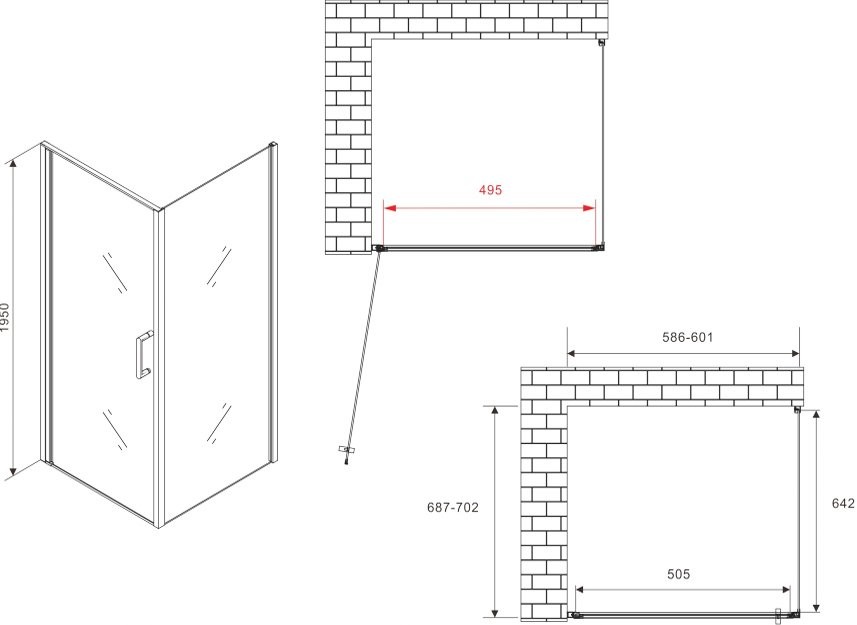 Душевой уголок Abber Sonnenstrand AG04060M-S70M 70x60, профиль хром, стекло матовое