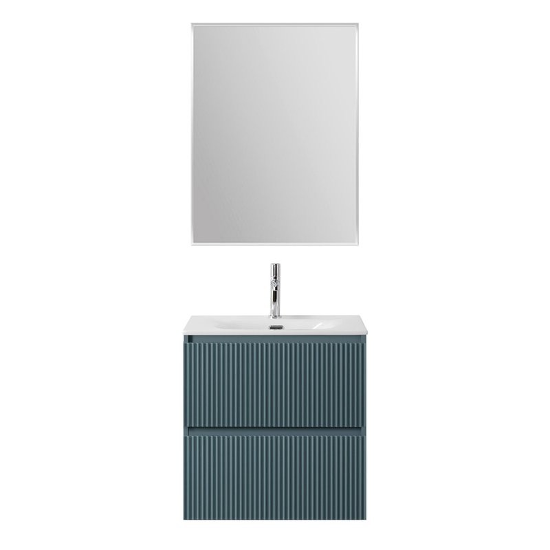 Мебель для ванной комнаты BelBagno Uno-mini 50 подвесная, 2 ящика, матовая голубая